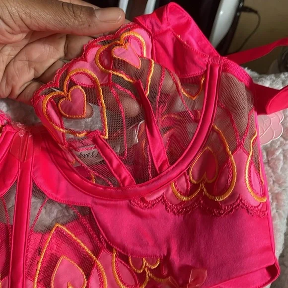 New! For Love and Lemons Graphic Hearts Bustier Top small - Picture 4 of 8